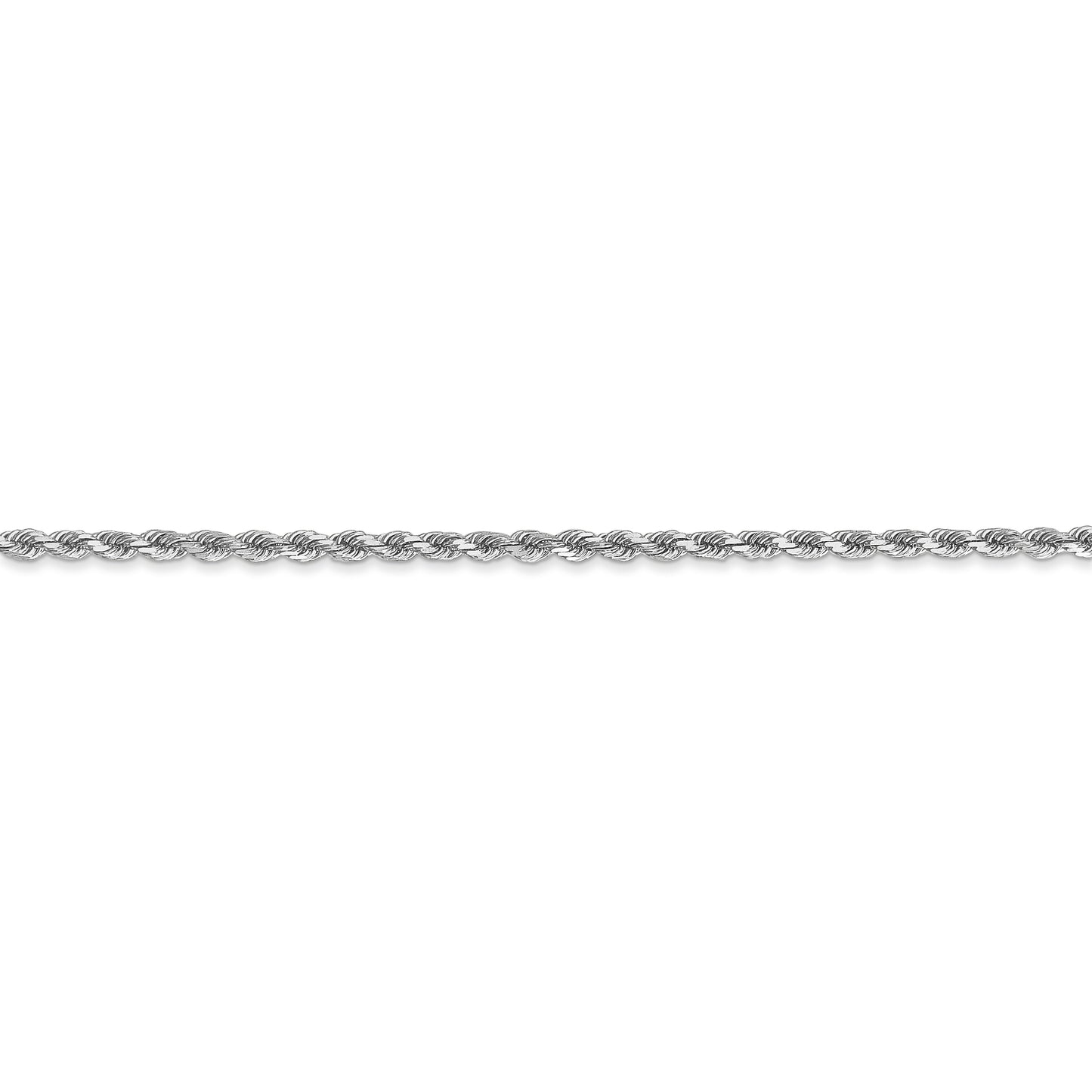 14k White Gold 2mm D/C Rope with Lobster Clasp Chain