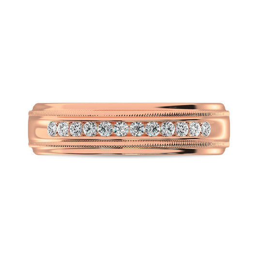 Diamond 1/2 Ct.Tw. Men?s Machine Band in 14K Rose Gold
