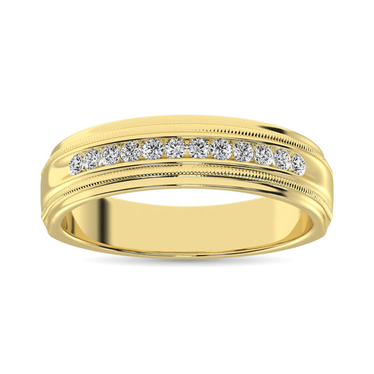 14K Yellow Gold 1/2 Ct.Tw. Diamond Men?s Machine Band