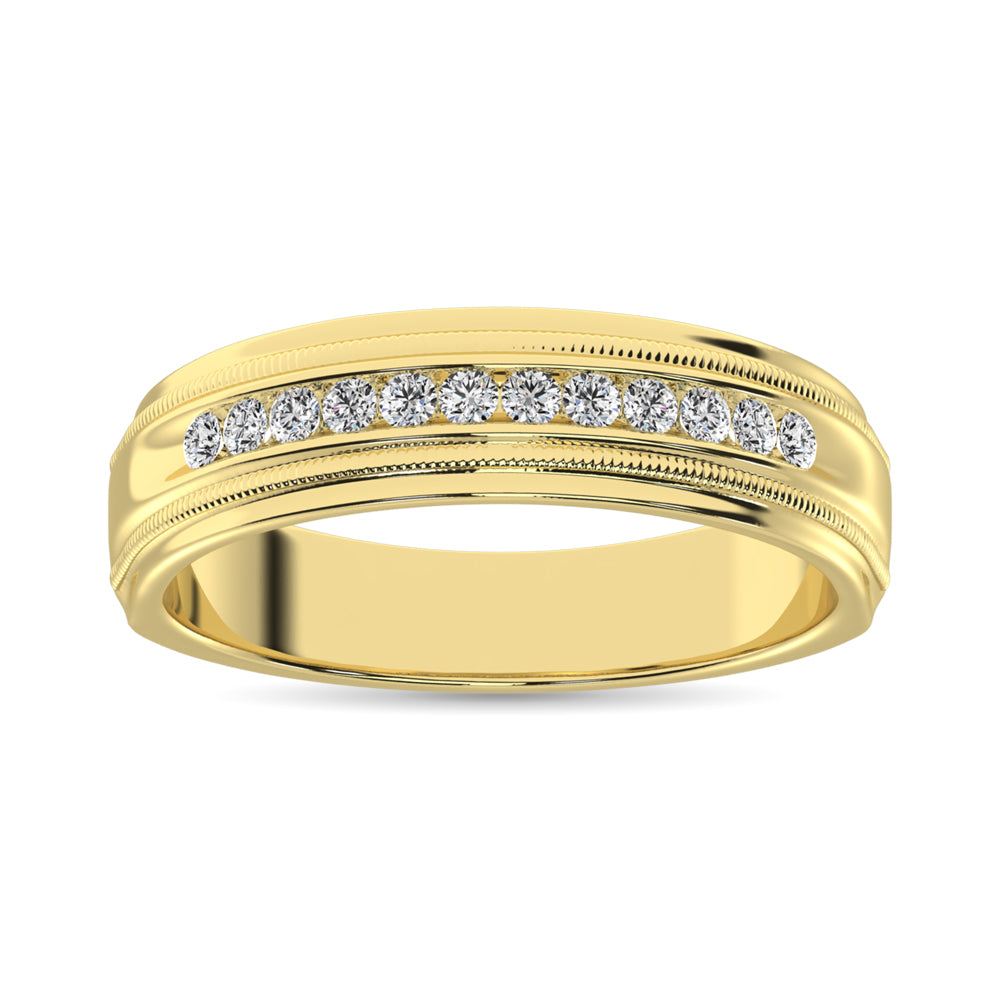 14K Yellow Gold 1 Ct.Tw. Diamond Men?s Machine Band