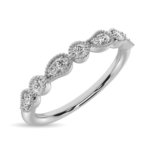 14K White Gold 1/10 Ct.tw Diamond Stackable Band