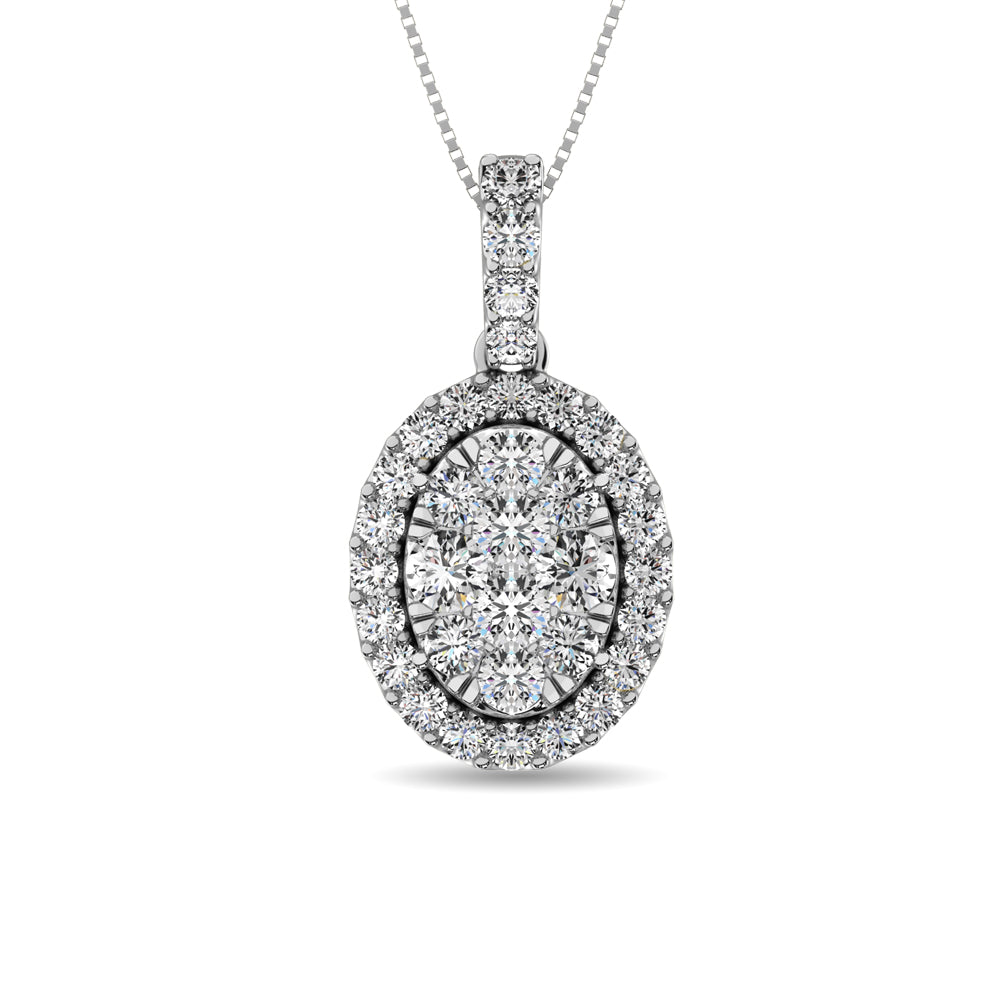 14K White Gold 5/8 Ct.tw Diamond Fashion Pendant