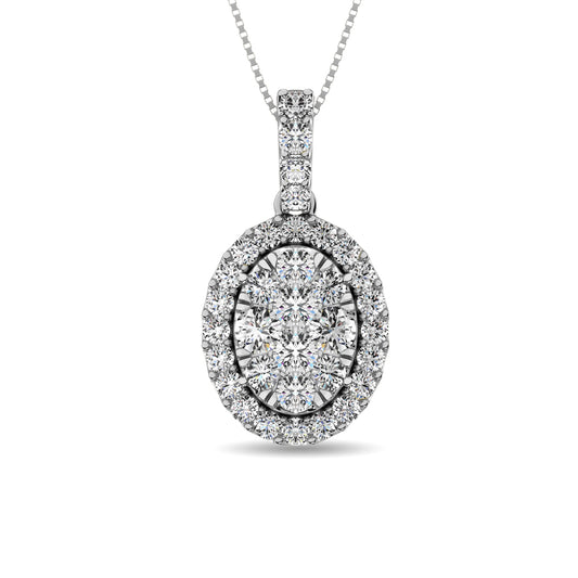 14K White Gold 5/8 Ct.tw Diamond Fashion Pendant