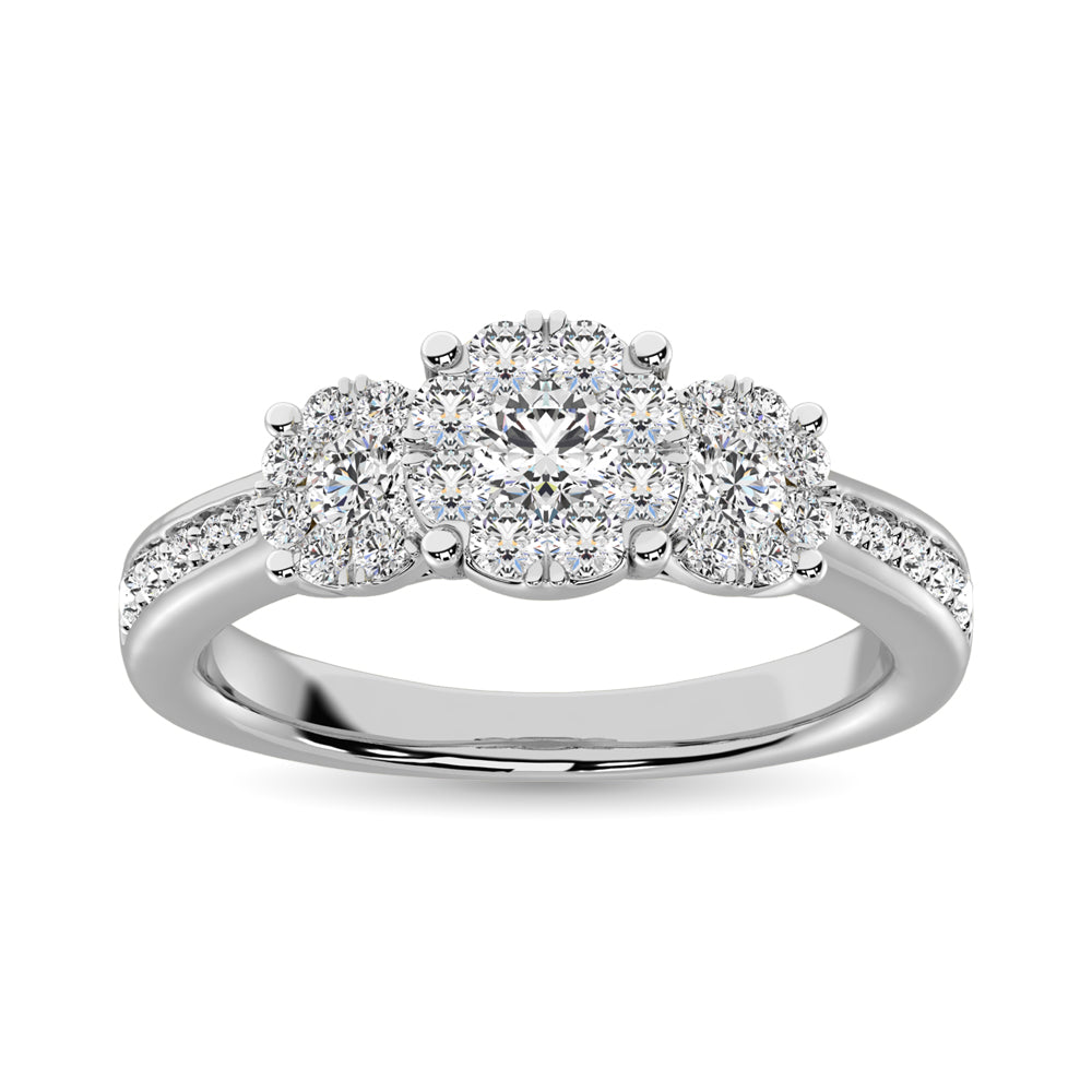 Diamond 3/4 Ct.tw Round-cut Engagement Ring in 14K White Gold