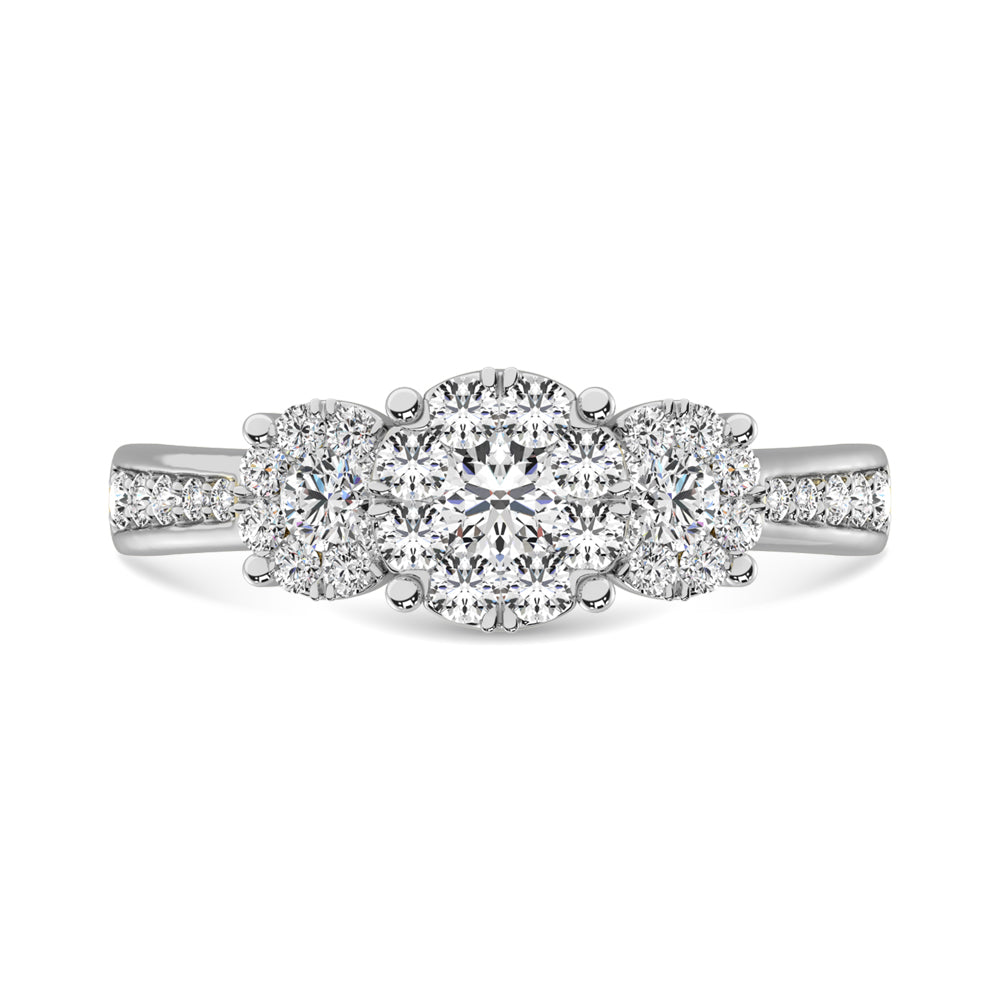 Diamond 3/4 Ct.tw Round-cut Engagement Ring in 14K White Gold
