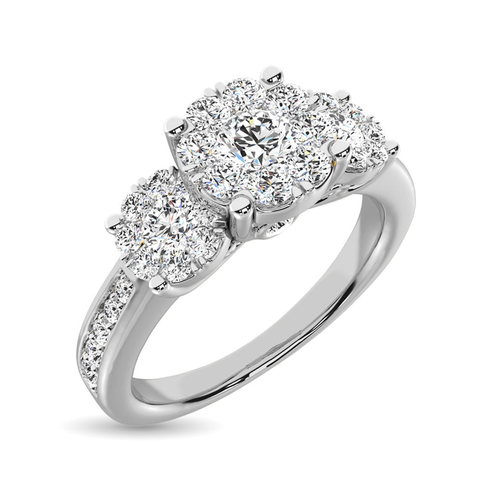 Diamond 3/4 Ct.tw Round-cut Engagement Ring in 14K White Gold