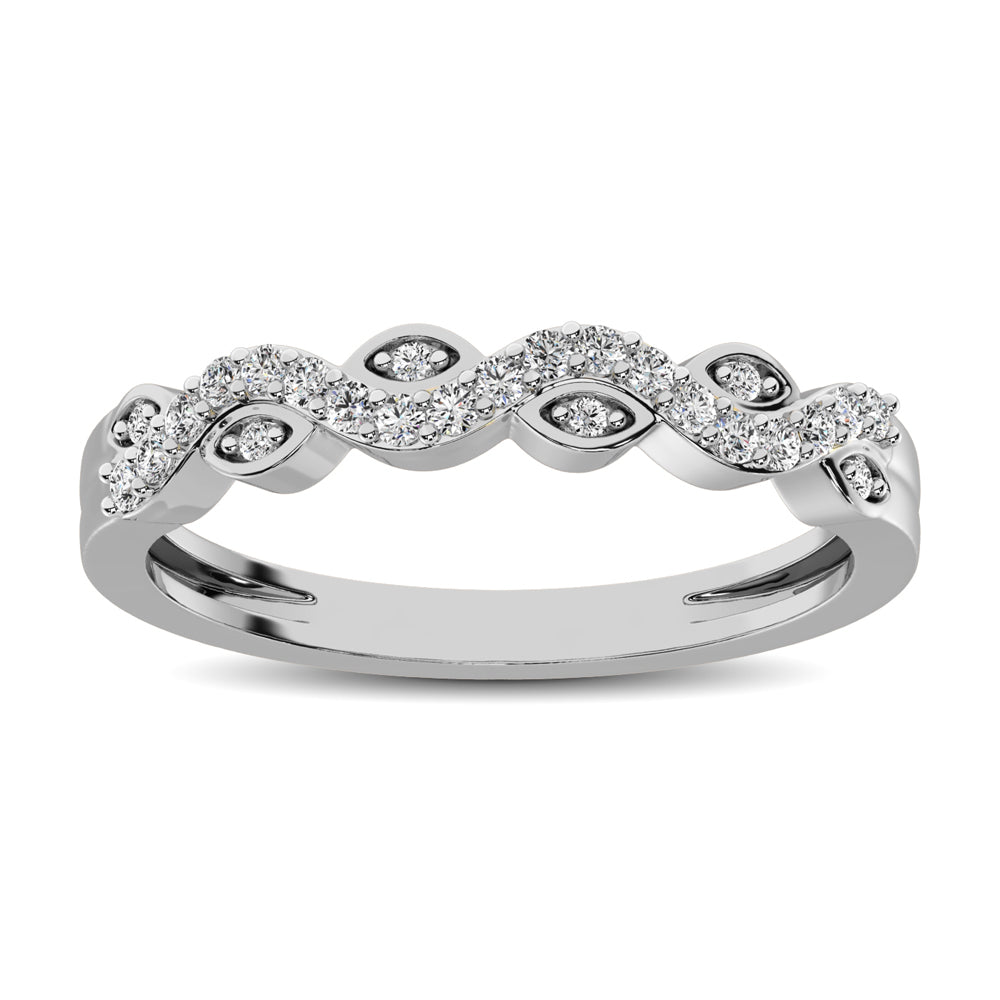 Diamond 1/6 Ct.tw  Twist Band in 14K White Gold