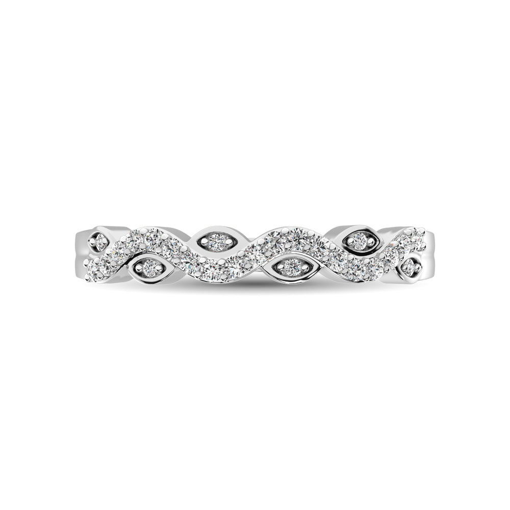 Diamond 1/6 Ct.tw  Twist Band in 14K White Gold