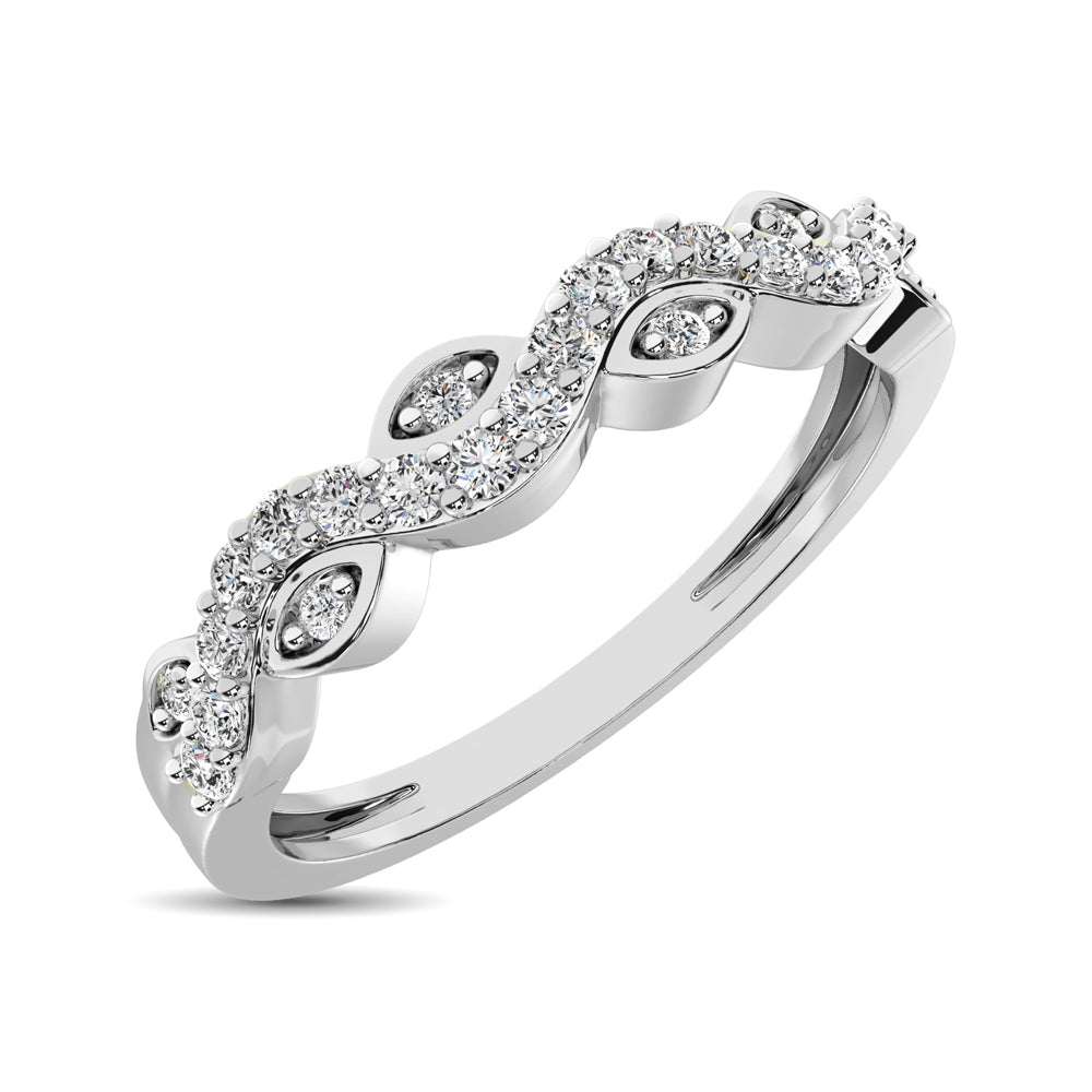 Diamond 1/6 Ct.tw  Twist Band in 14K White Gold