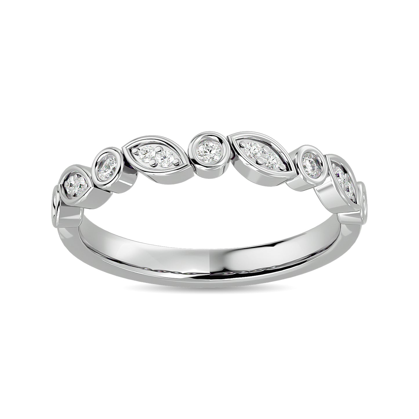 Diamond 1/6 Ct.tw Ladies Band in 14K White Gold