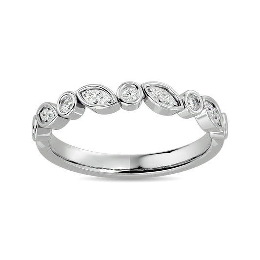 Diamond 1/6 Ct.tw Ladies Band in 14K White Gold