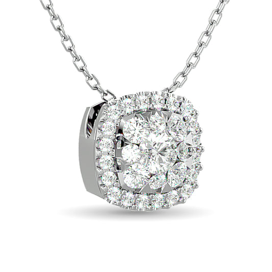 Diamond Round Shape Pendant 1/2 Ct.tw Round Cut in 14K White Gold