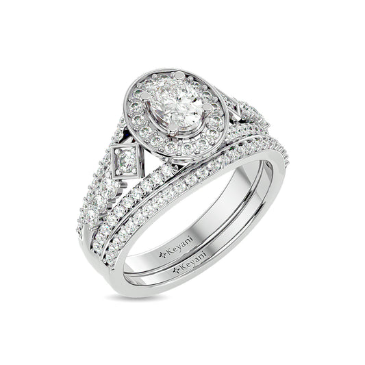 Diamond 1 1/4 Ct.Tw. Oval Shape Bridal Ring in 14K White Gold