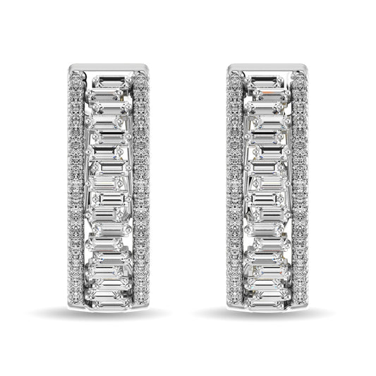 Diamond 1/2 Ct.Tw. Hoop Earrings in 14K White Gold