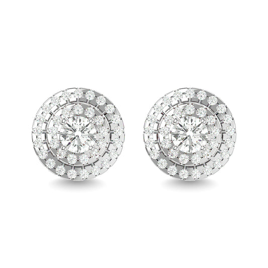 Diamond 9/10 Ct.tw Fashion Earrings in 14K White Gold