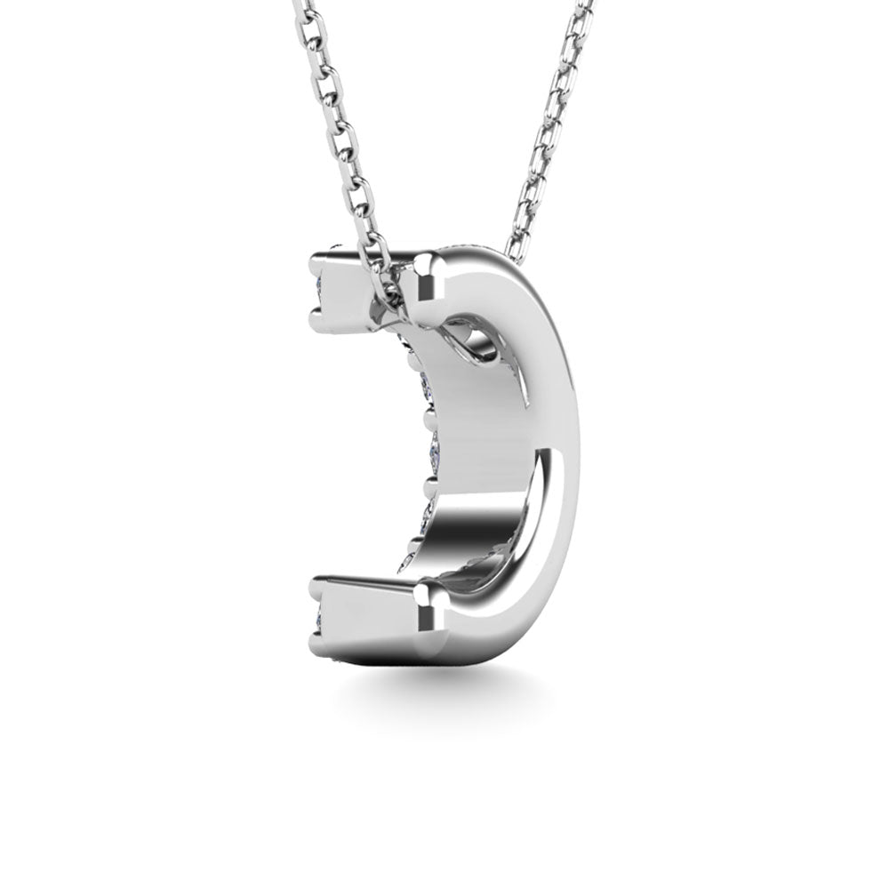 Diamond 1/10 Ct.Tw. Letter C Pendant in 14K White Gold