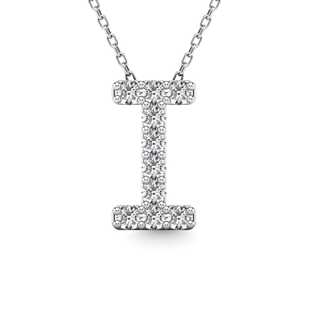 Diamond 1/10 Ct.Tw. Letter I Pendant in 14K White Gold