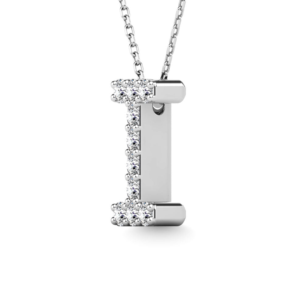 Diamond 1/10 Ct.Tw. Letter I Pendant in 14K White Gold