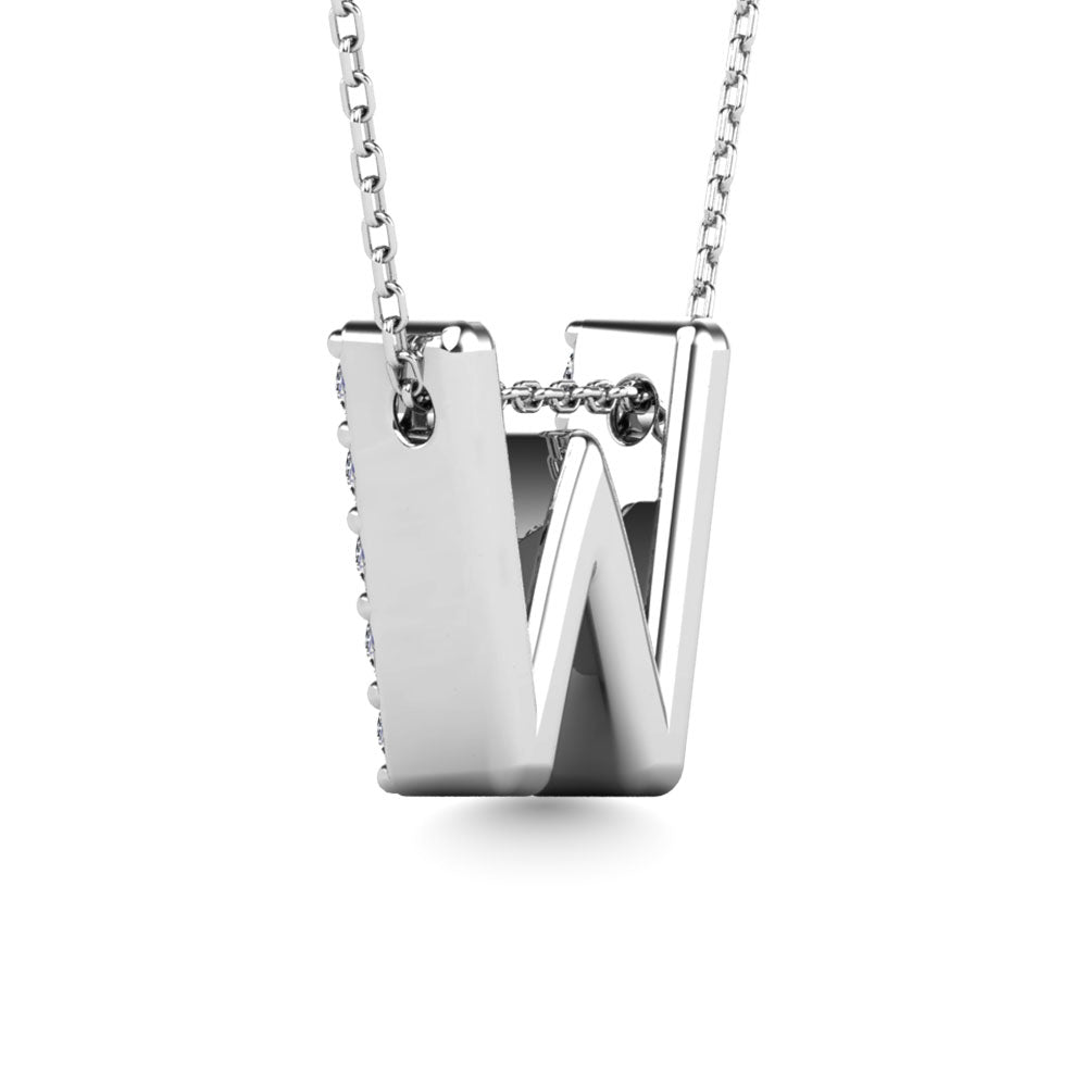 Diamond 1/6 Ct.Tw. Letter W Pendant in 14K White Gold