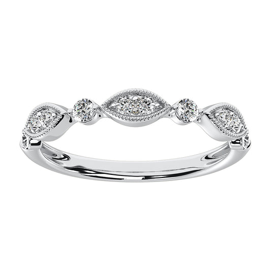 14K White Gold 1/3 Ct.Tw. Diamond Stackable Band