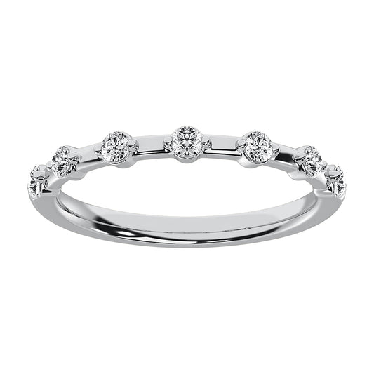 14K White Gold 1/5 Ct.Tw. Diamond Stack Bands