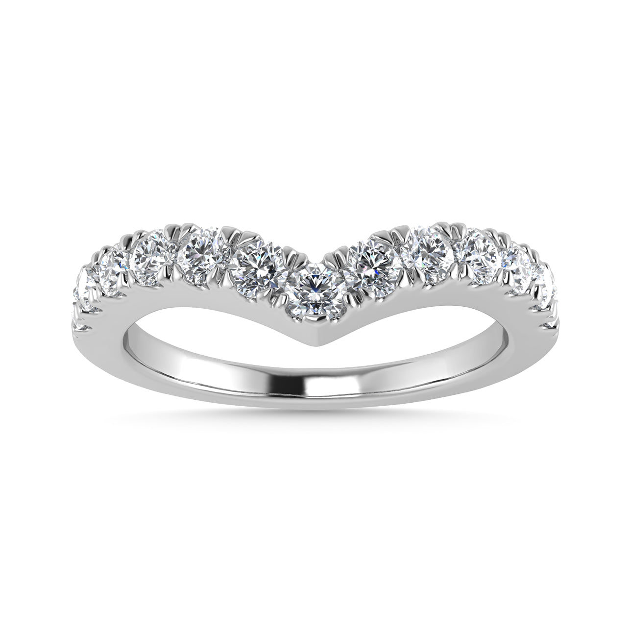 Diamond 1/2 Ct.Tw. Chevron Band in 10K White Gold