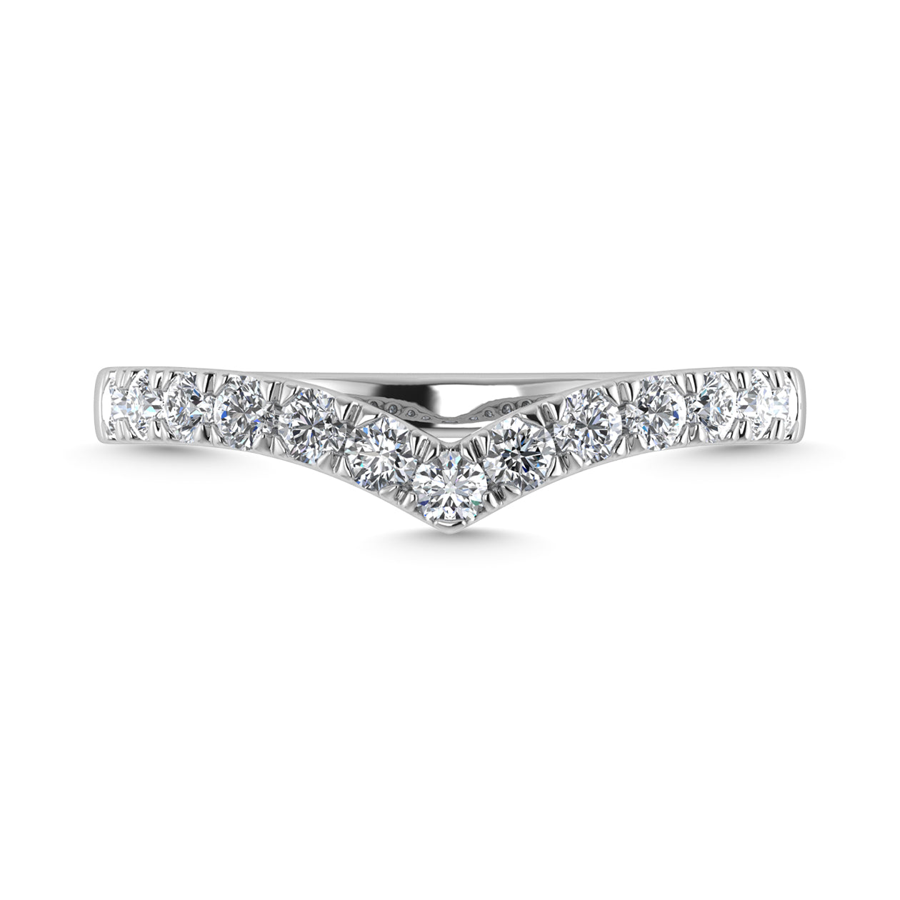 Diamond 1/2 Ct.Tw. Chevron Band in 10K White Gold