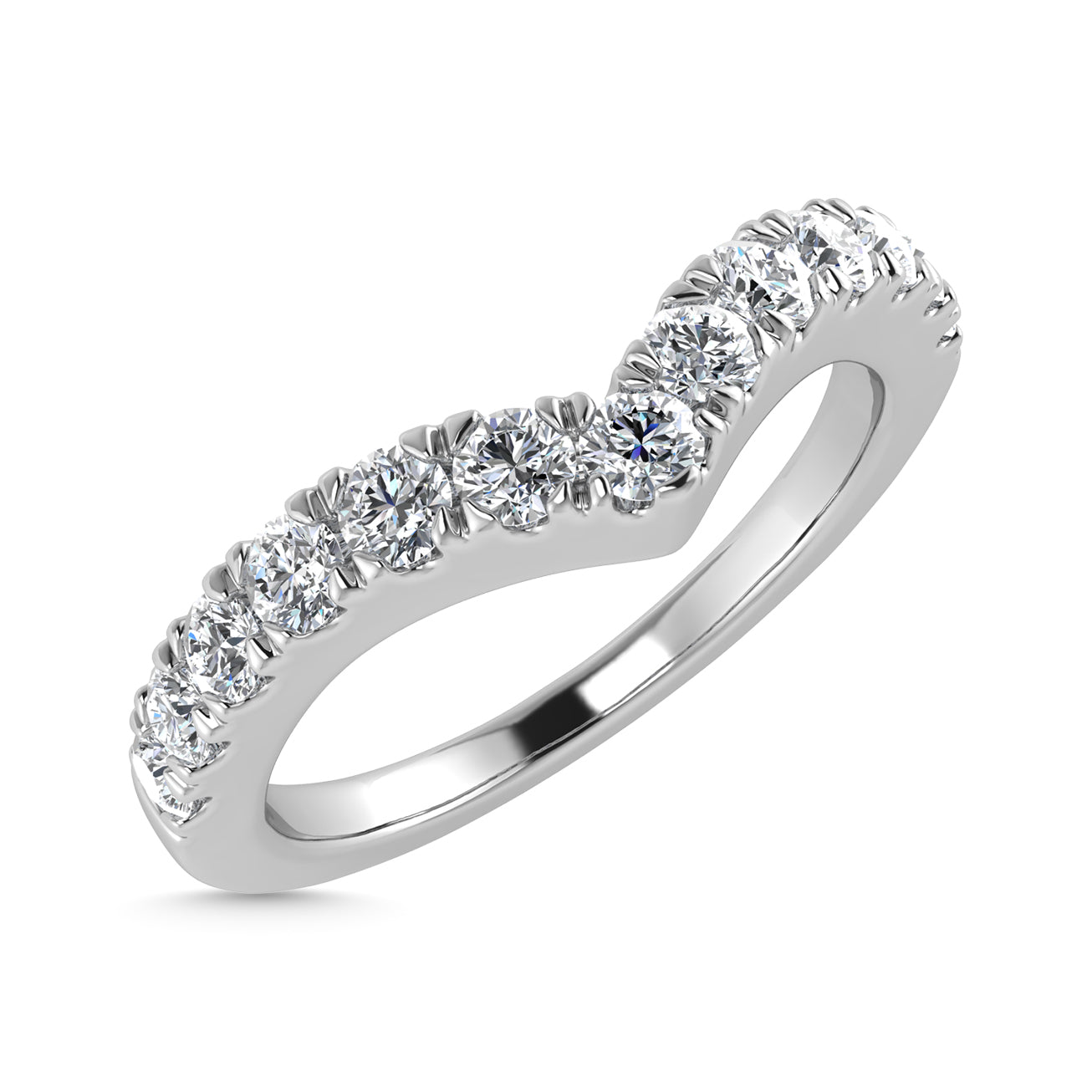 Diamond 1/2 Ct.Tw. Chevron Band in 10K White Gold