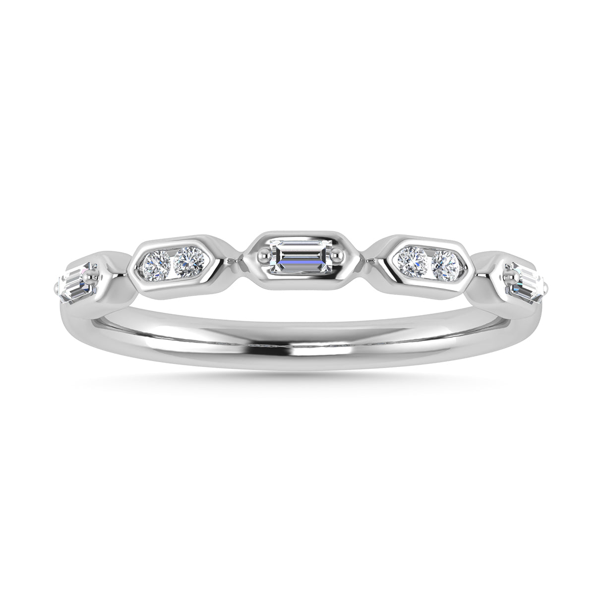 Diamond 1/6 Ct.Tw. Stack Band in 14K White Gold