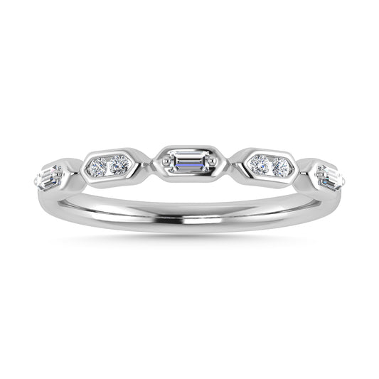 Diamond 1/6 Ct.Tw. Stack Band in 14K White Gold