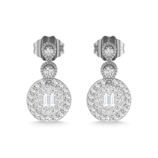 14K White Gold Diamond 1/3 Ct.Tw. Fashion Earrings