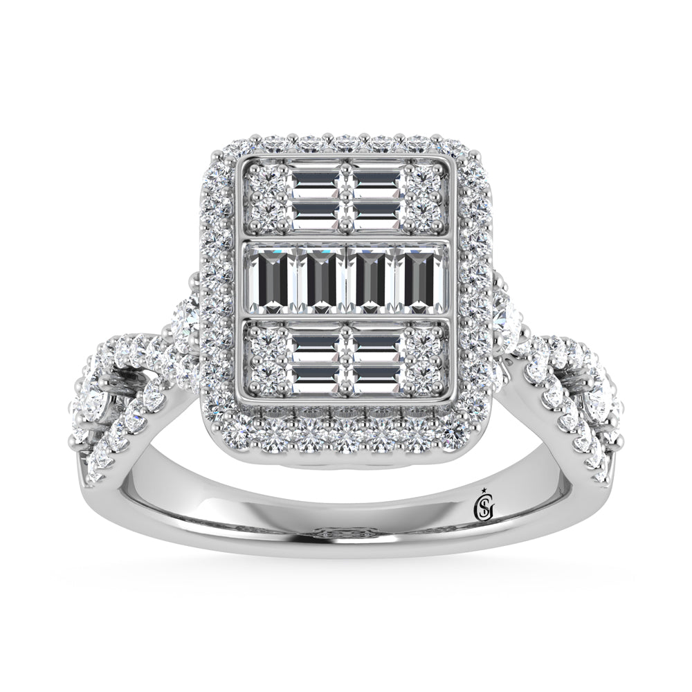 14K White Gold Diamond 1 1/4.Ct. Tw. Engagement Ring