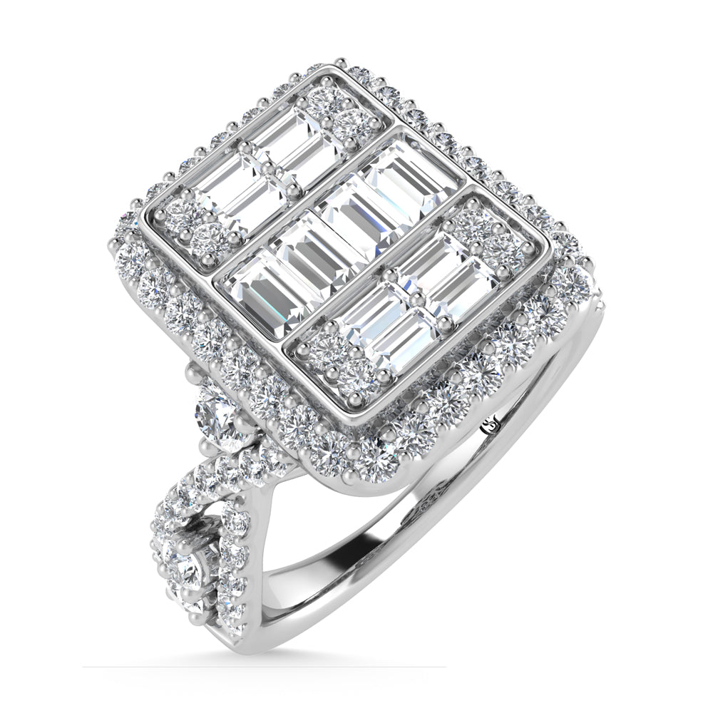 14K White Gold Diamond 1 1/4.Ct. Tw. Engagement Ring