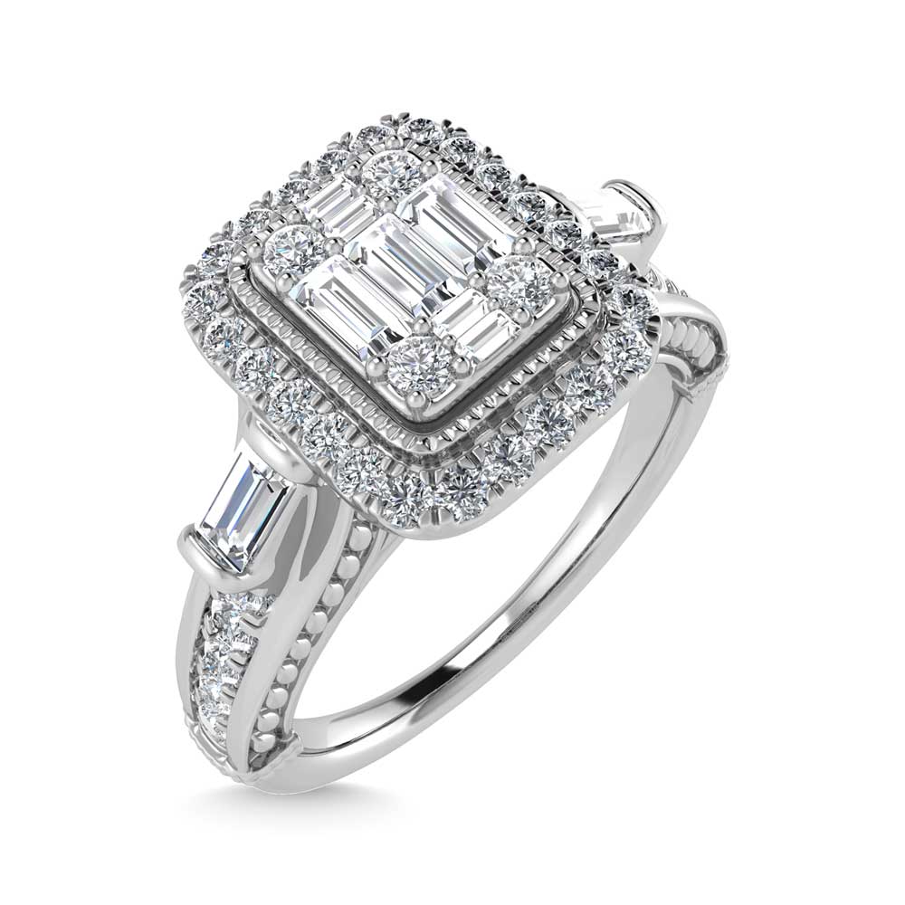 14K White Gold Diamond 5/8 Ct.Tw. Engagement Ring