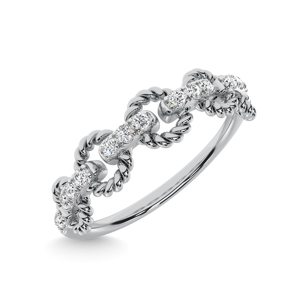 14K White Gold Diamond 1/6 Ct.Tw. Stackable Ring