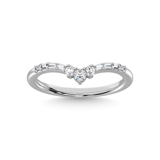 14K White Gold Diamond 1/6 Ct.Tw. Chevron Band