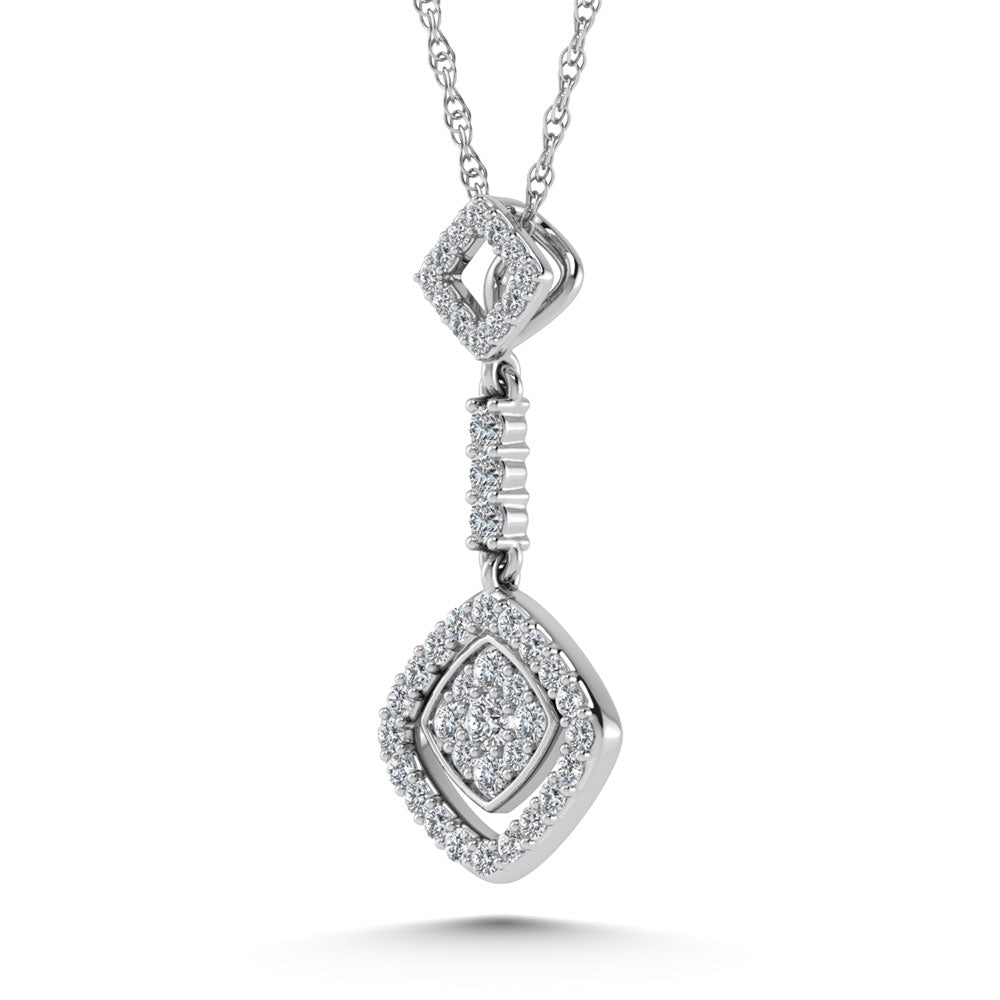 14K White Gold Diamond 1/4.Ct. Tw. Fashion Pendant