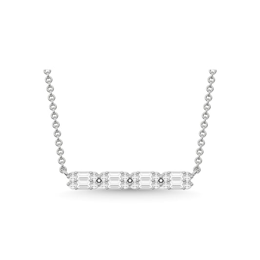 14K White Gold Diamond 1/4 Ct.Tw. Fashion Necklace