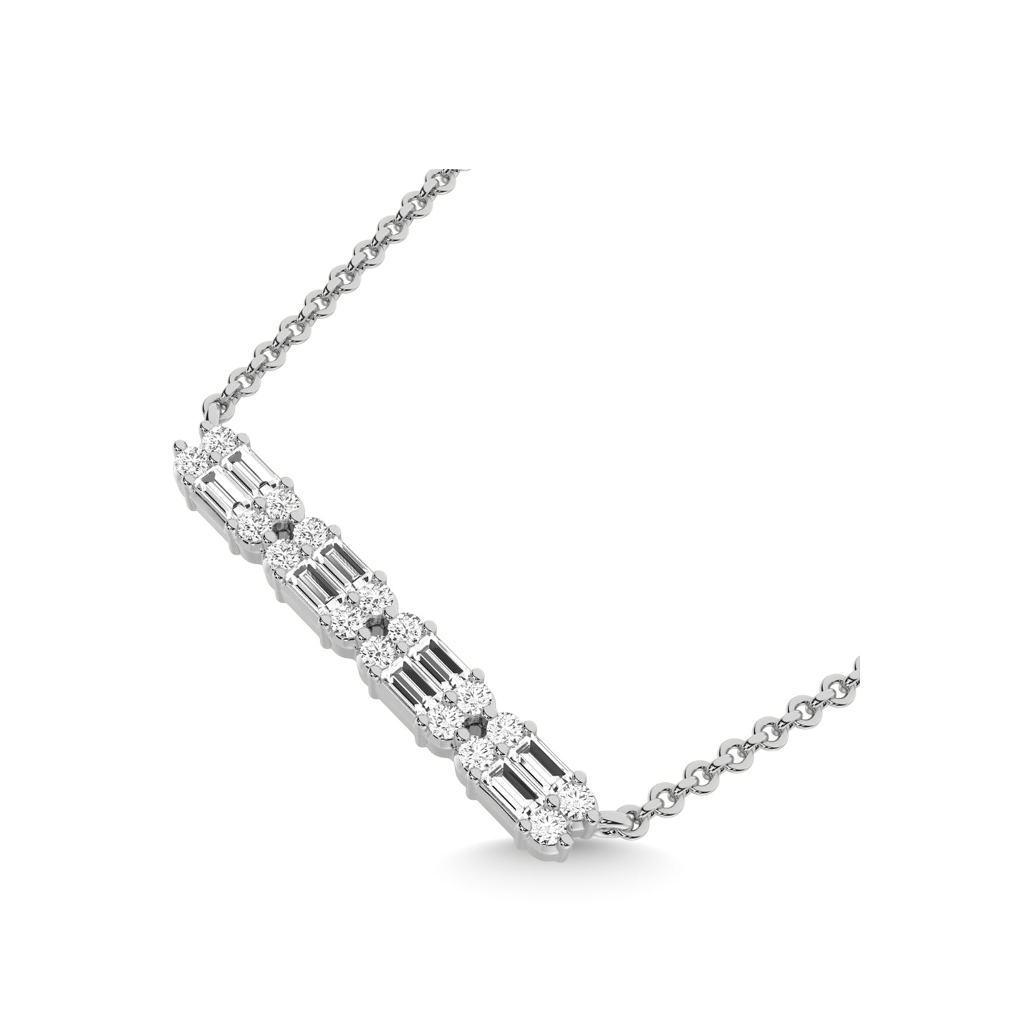 14K White Gold Diamond 1/4 Ct.Tw. Fashion Necklace