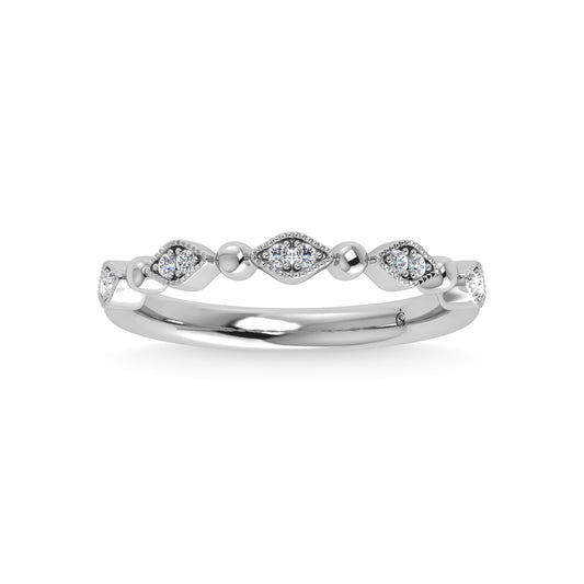 14K White Gold Diamond 1/20 Ct.Tw. Stackable Band
