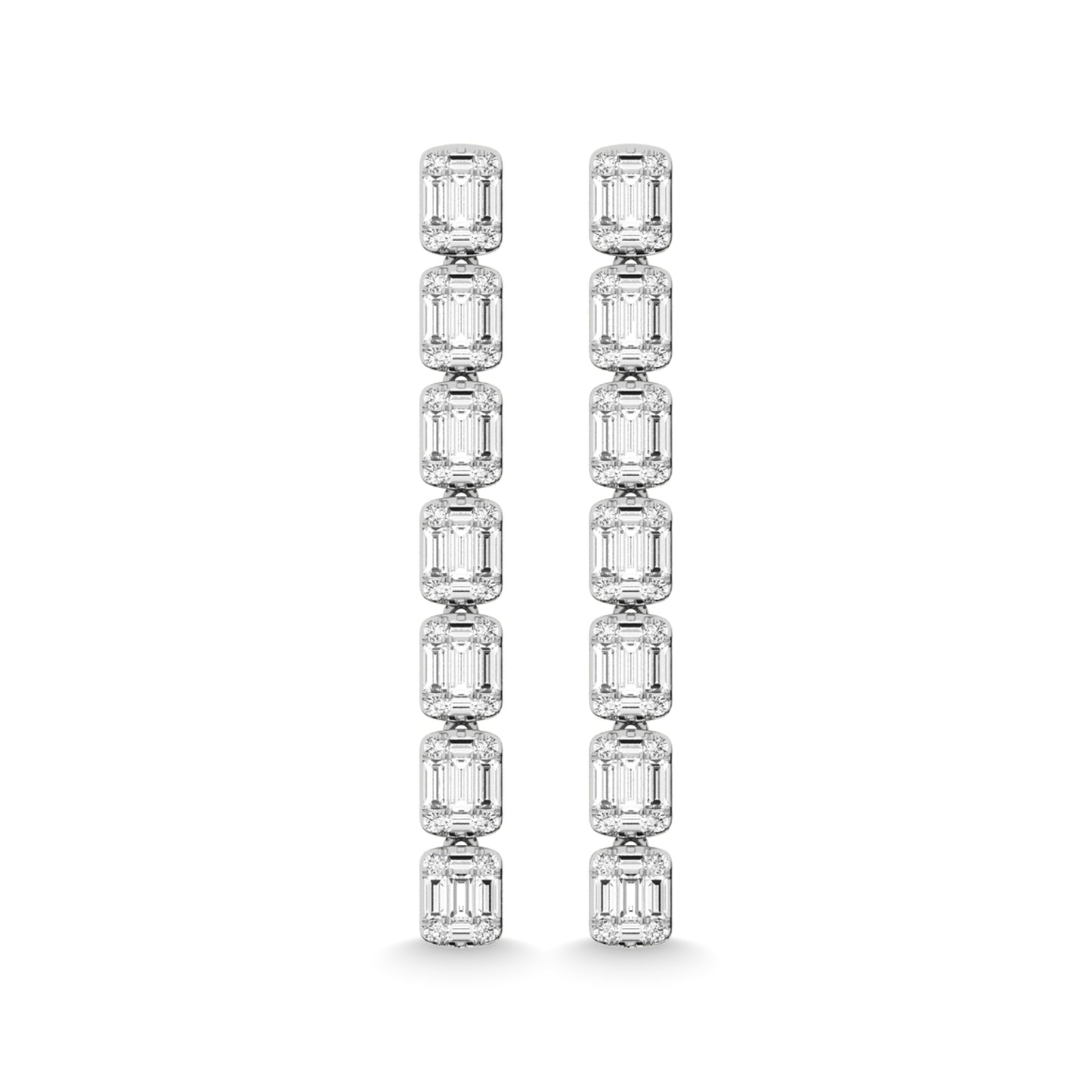 14K White Gold Diamond 1 1/2 Ct.Tw. Fashion Earrings