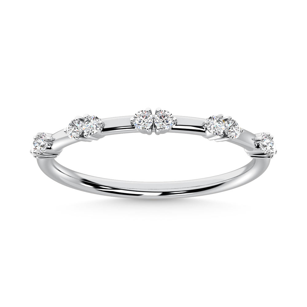 14K White Gold  Diamond 1/6 Ct.Tw. Stackable Band