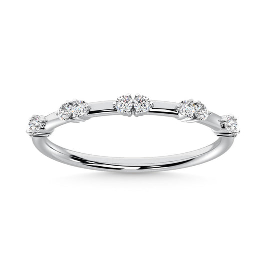 14K White Gold  Diamond 1/6 Ct.Tw. Stackable Band