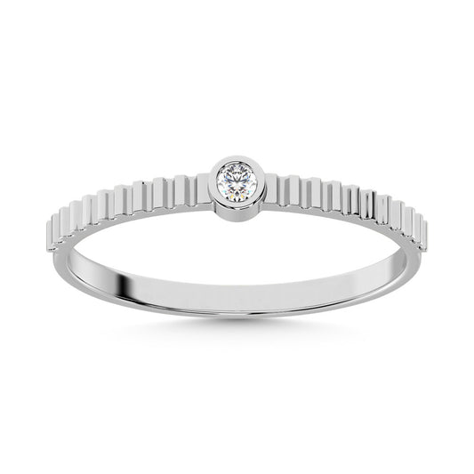 14K White Gold  Diamond 1/20 Ct.Tw. Stackable Band