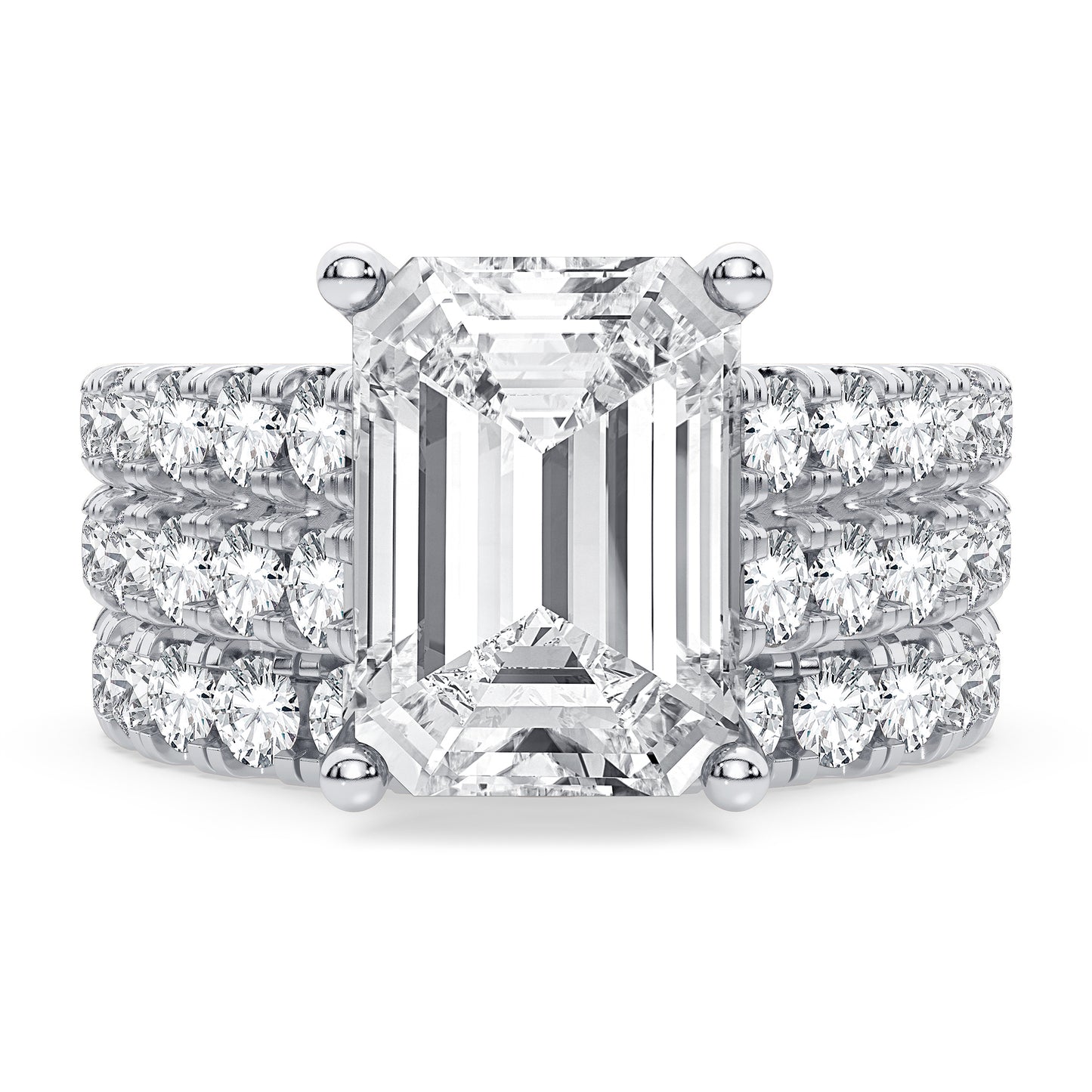 14K 5.00CT Certified Lab Grown Diamond Bridal Set