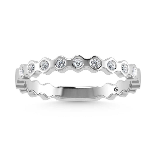 14K White Gold Diamond 1/10 Ct.Tw. Stackable Band