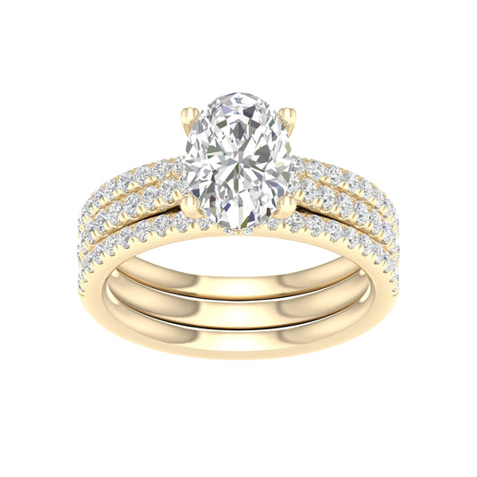 14K 2.75CT Lab Diamond Bridal Set