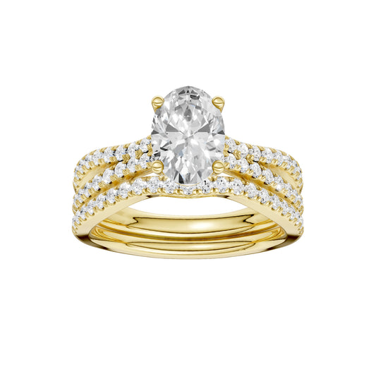 14K 1.40CT Lab Grown Bridal Set