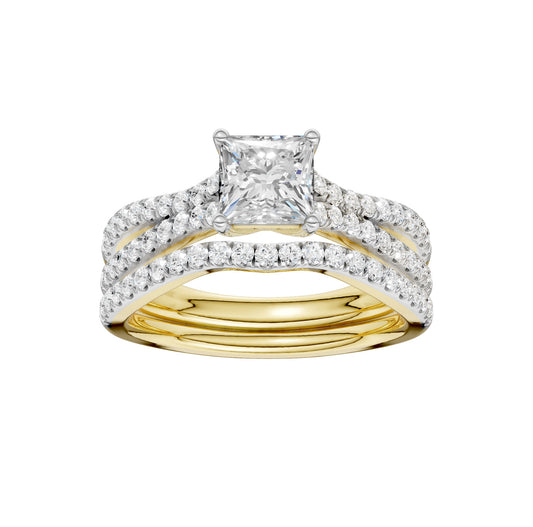 Certified Lab Grown 14K 1.40CT Diamond Bridal Set