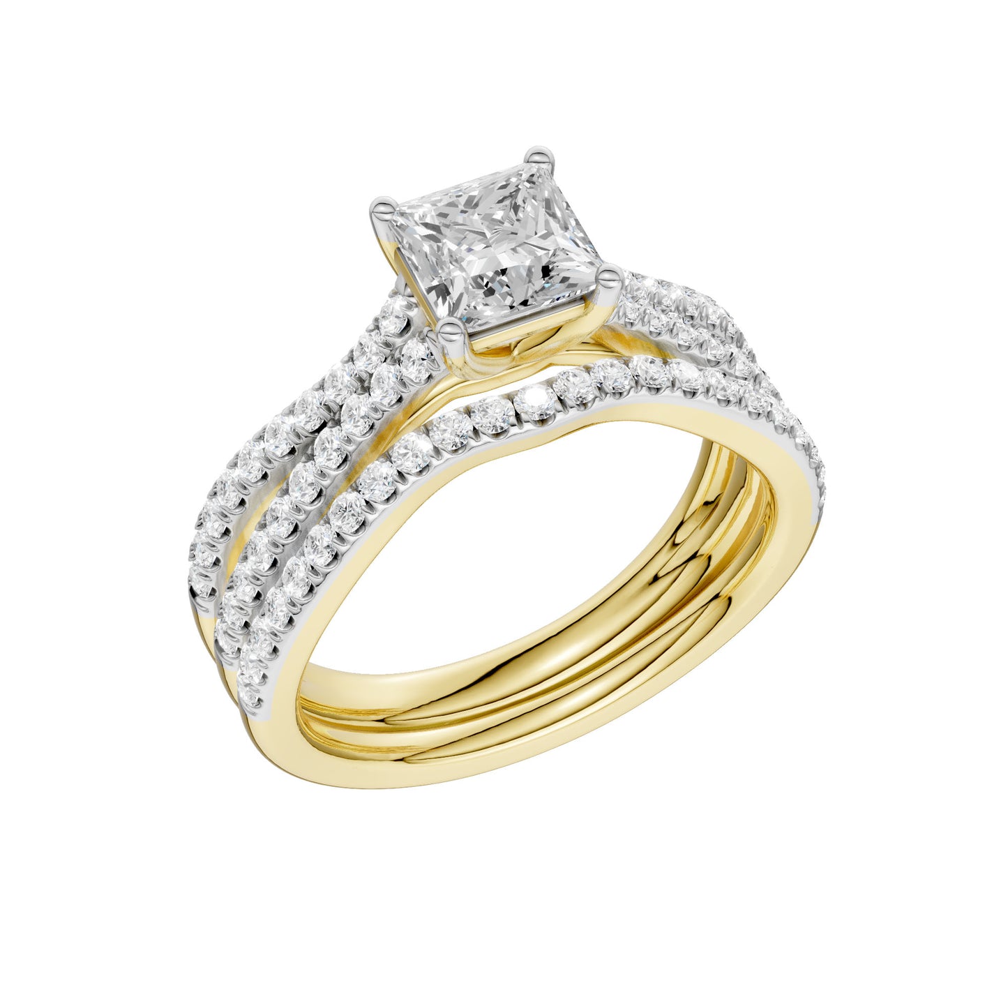 Certified Lab Grown 14K 1.40CT Diamond Bridal Set